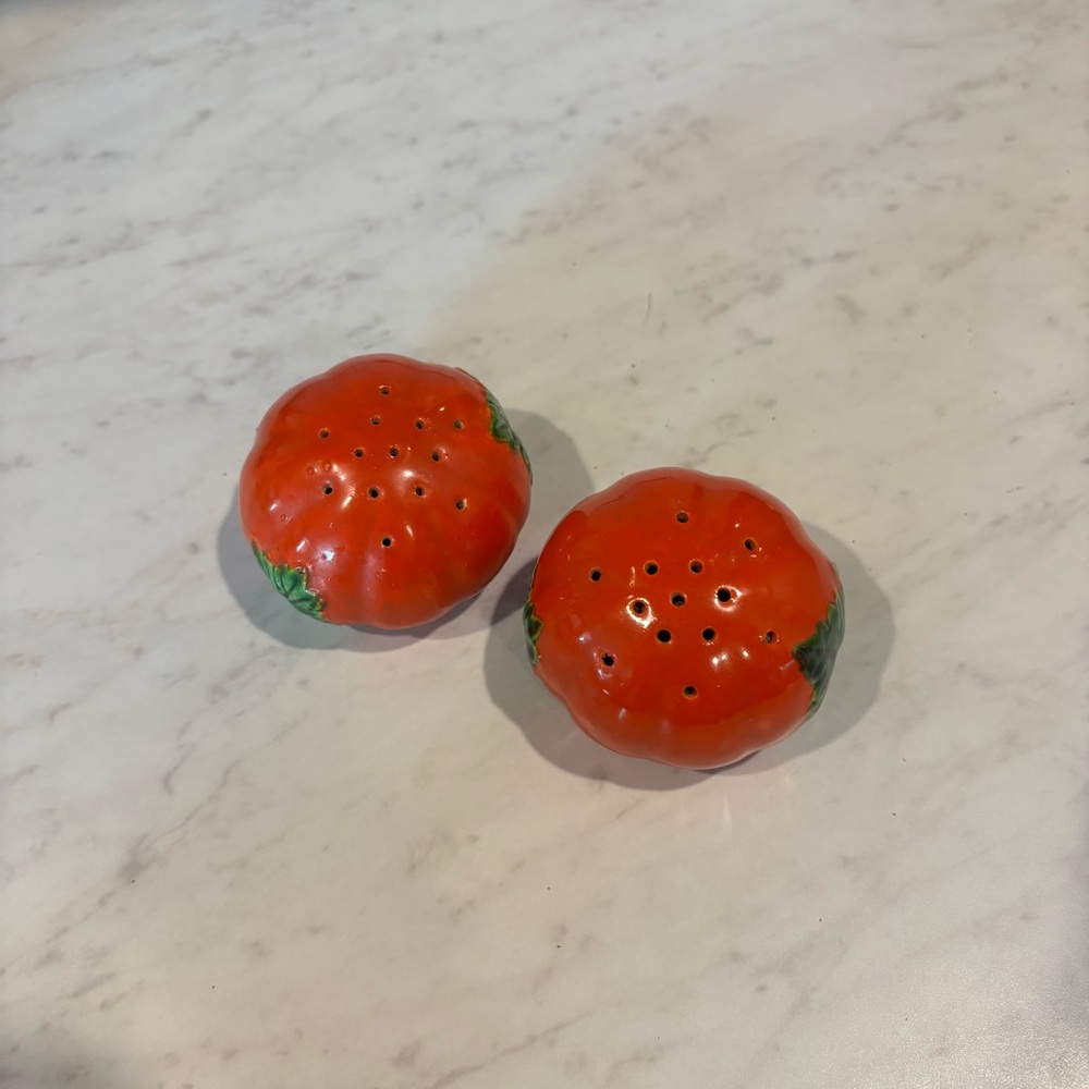 Tomato Shaped Salt and Pepper Shakers